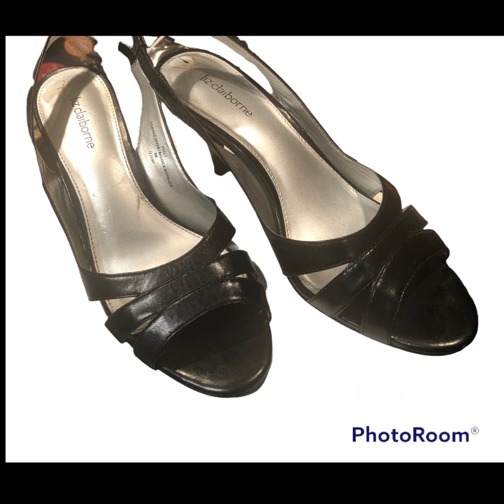 Liz Claiborne real leather sling back sandals